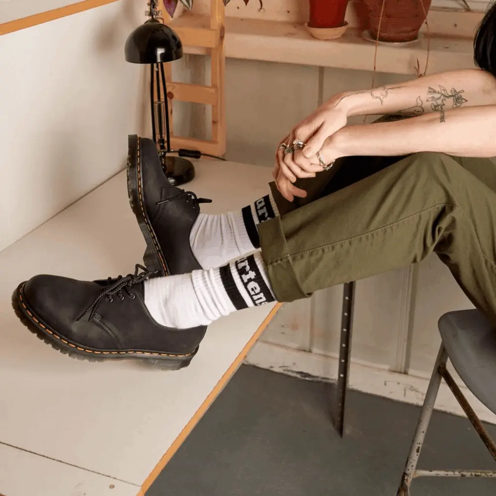 Alternative view of Giày Dr.Martens 1461 Waxed Full Grain Leather 'Black' 30679001