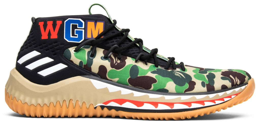 Giày Adidas A Bathing Ape x Dame 4 'Green Camo' AP9974