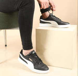 Alternative view of Giày Puma Shuffle Trainers 'White Black' 309668-04