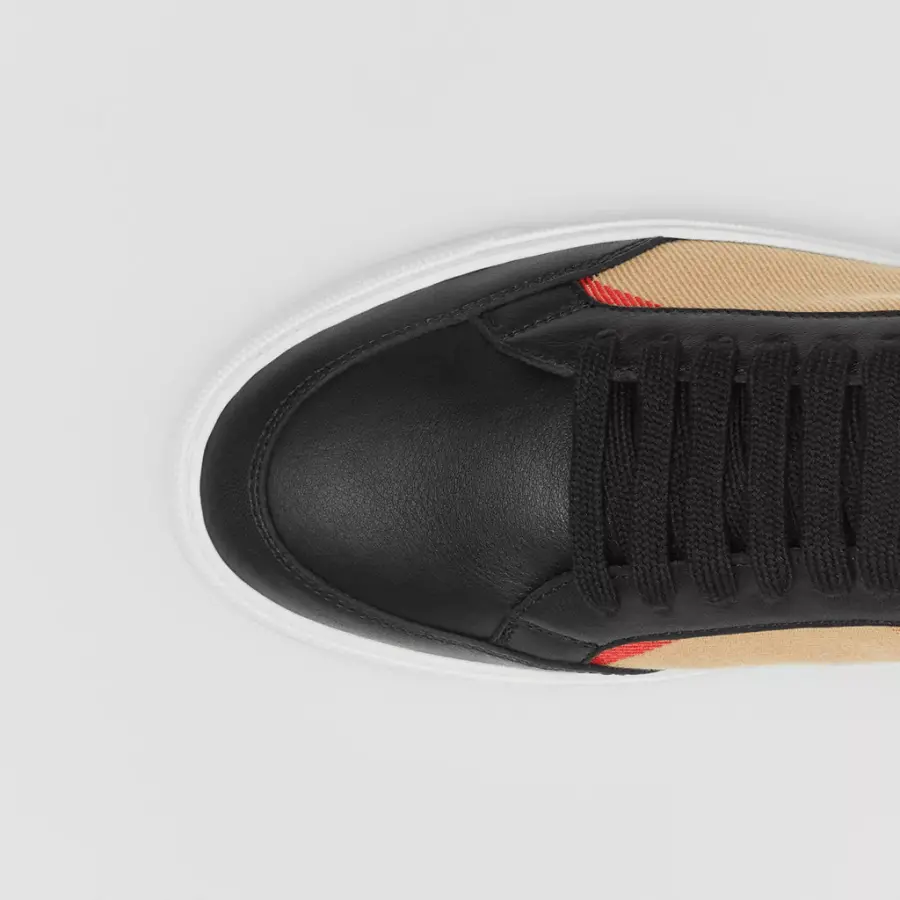 Giày Burberry House Check Cotton And Leather 'Black' 80243311 - Ảnh 3
