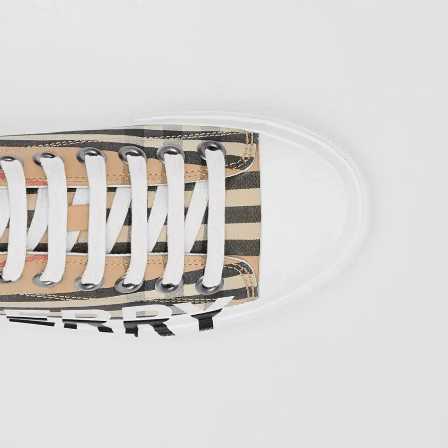 Giày Burberry Logo Print Vintage Sneakers Beige p80243011 - Ảnh 3