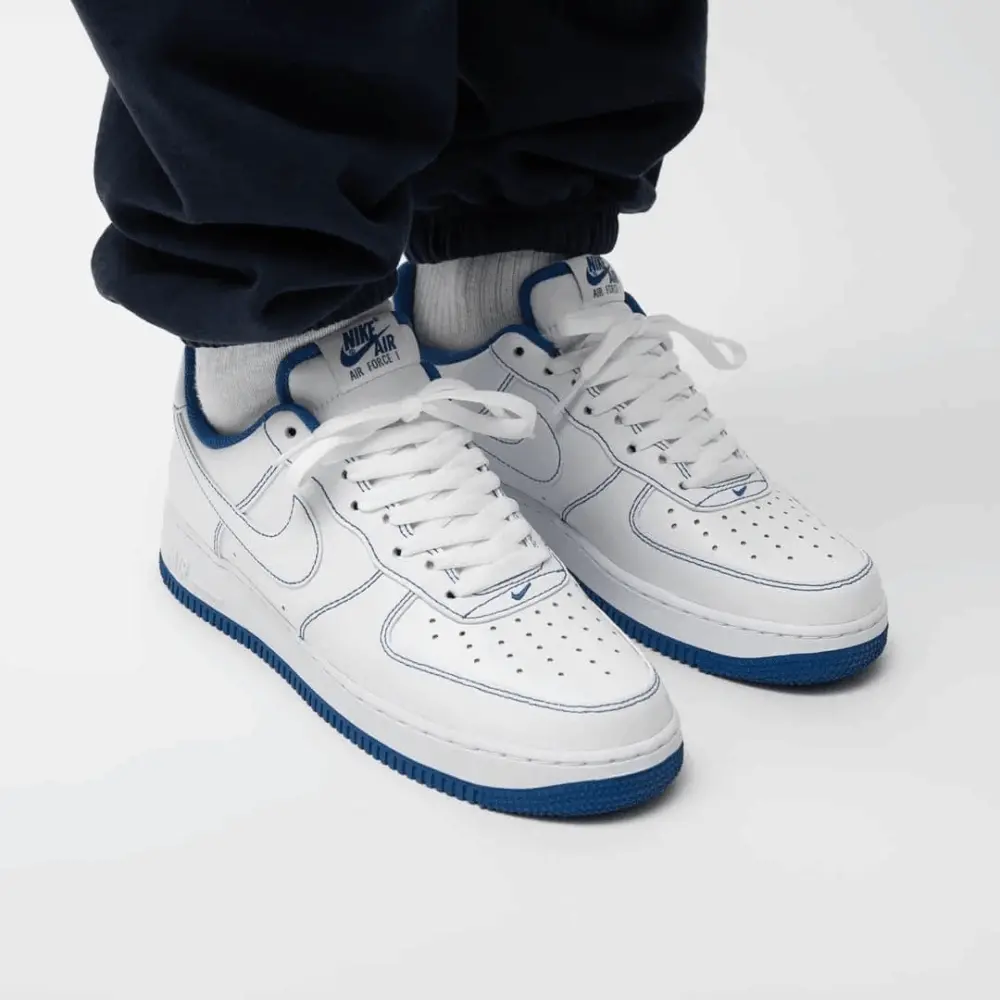 Giày Nike Air Force 1 '07 'Contrast Stitch White Game Royal' CV1724-101 - Ảnh 4