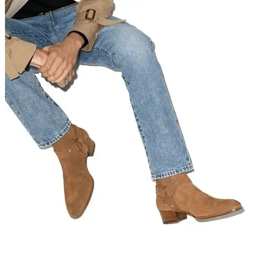 Alternative view of Giày Saint Laurent Wyatt Suede Jodhpur Boot 'Tobacco' 498372BT3009870