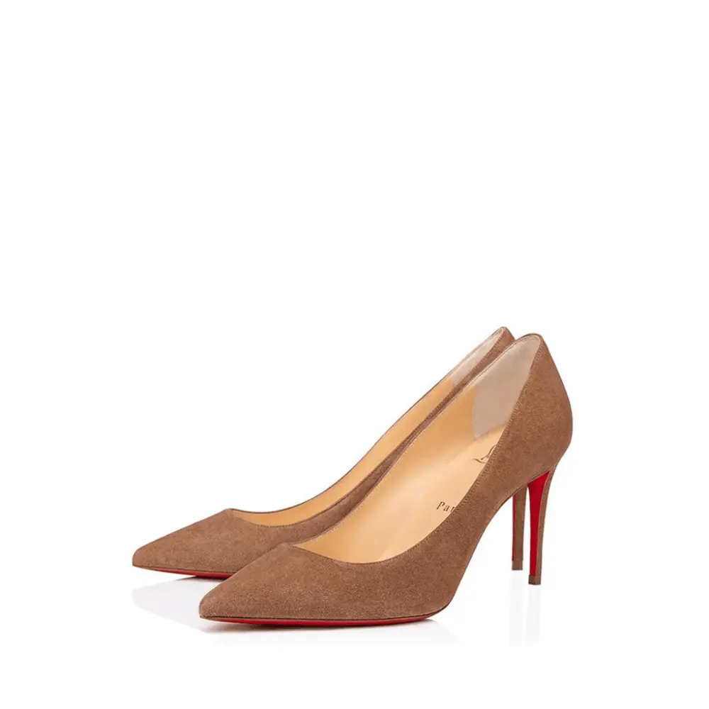 Giày Cao Gót Christian Louboutin Kate 85 'Brown Veau Velours' 3191417C626 - Ảnh 4