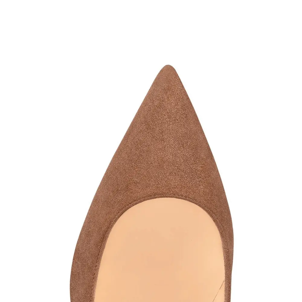 Giày Cao Gót Christian Louboutin Kate 85 'Brown Veau Velours' 3191417C626 - Ảnh 5