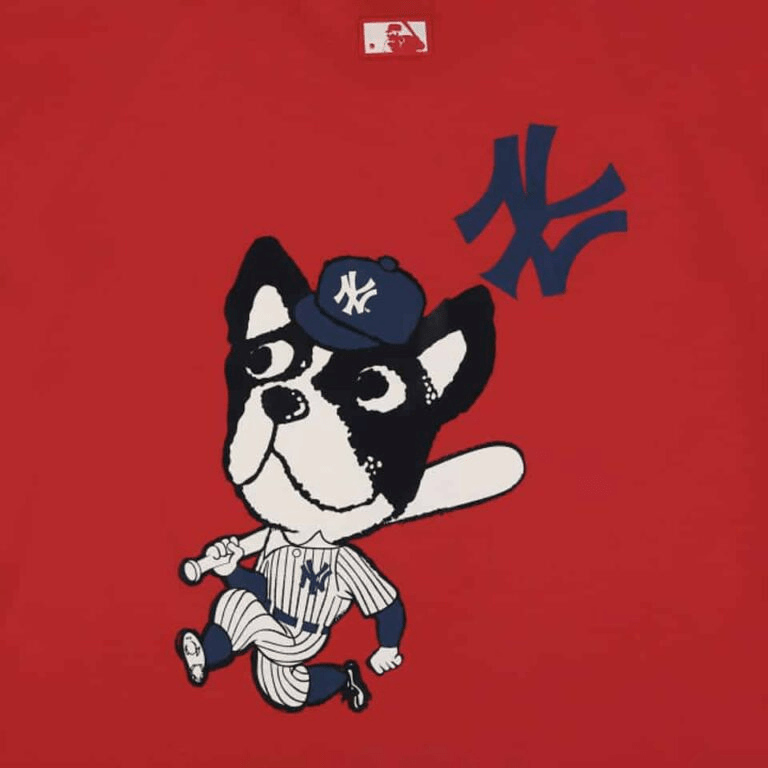 Áo MLB Bark Short Sleeve New York Yankees Red 31TSCM031-50R - Ảnh 5