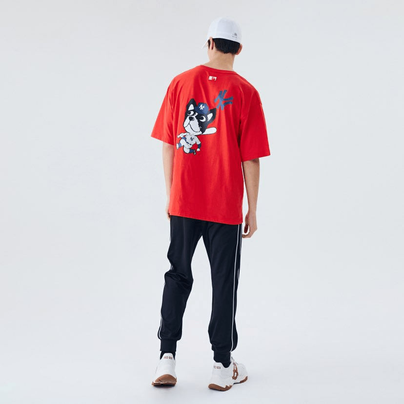 Áo MLB Bark Short Sleeve New York Yankees Red 31TSCM031-50R - Ảnh 4