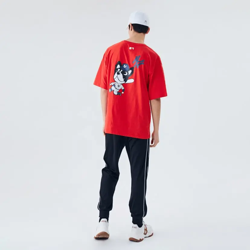 Áo MLB Bark Short Sleeve New York Yankees Red 31TSCM031-50R - Ảnh 4