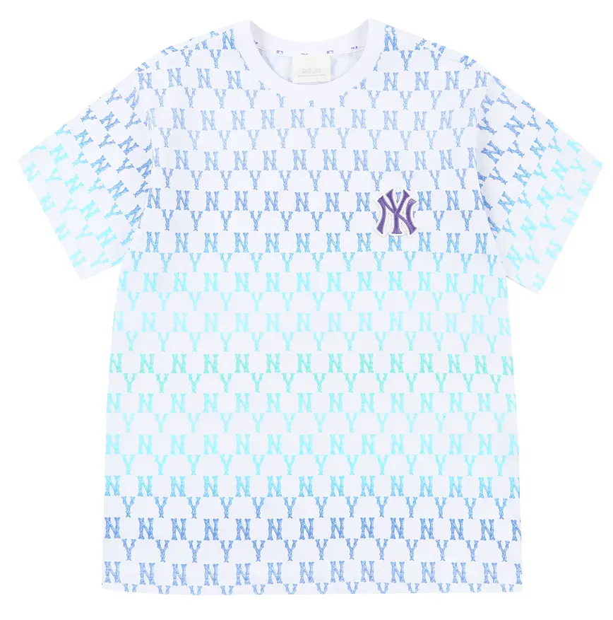 Áo MLB Monogram Blue Gradation New York Yankees 31TSMC131-50U