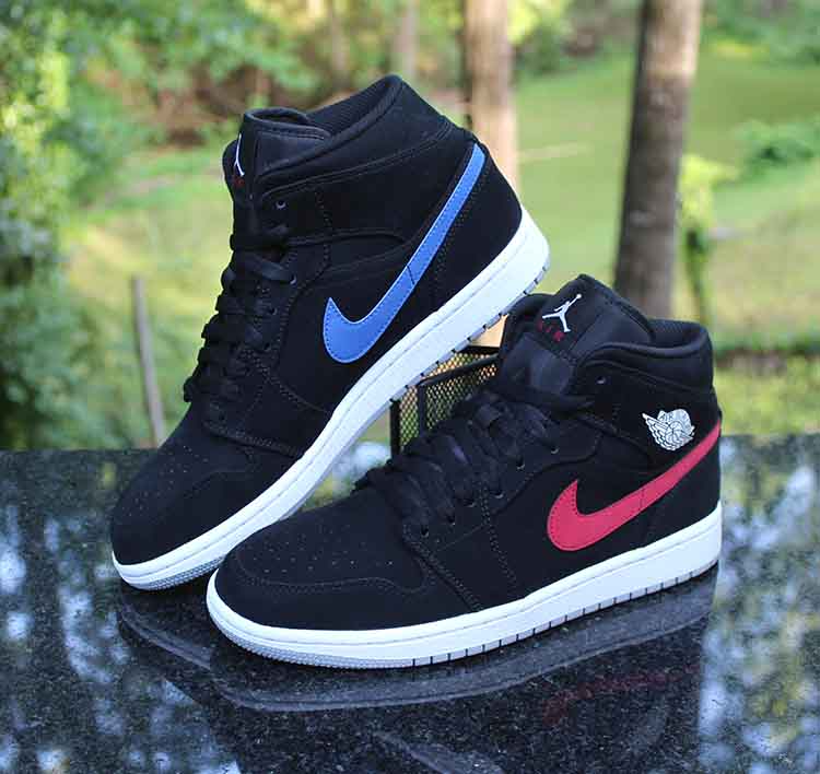 Giày Nike Air Jordan 1 Mid 'Multicolor Swoosh Black' 554724-065 - Ảnh 2
