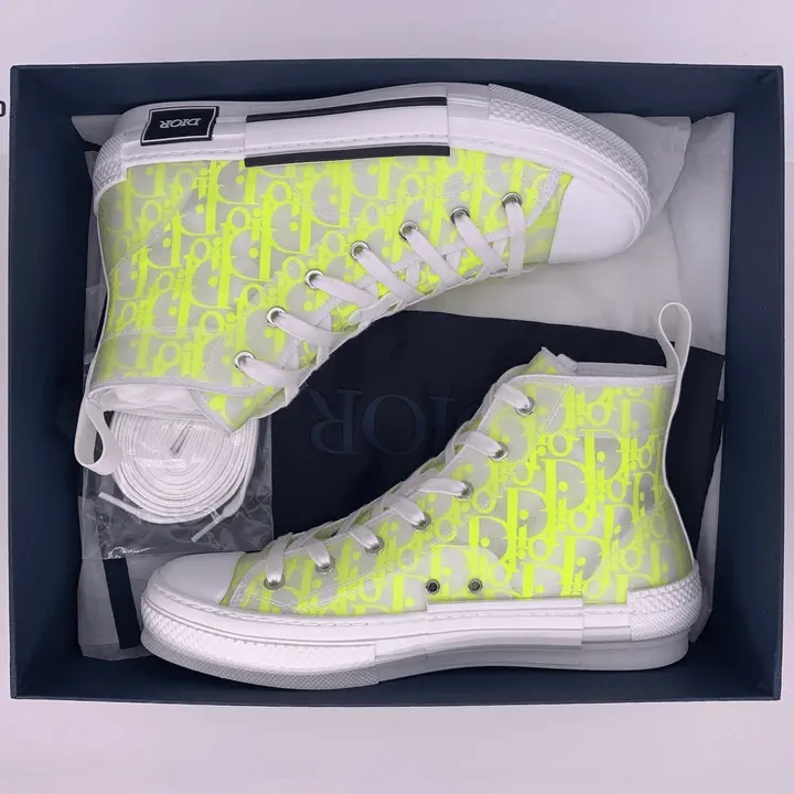 Giày Dior B23 High Dior Oblique White Yellow 3SH118YNT H160 - Ảnh 7