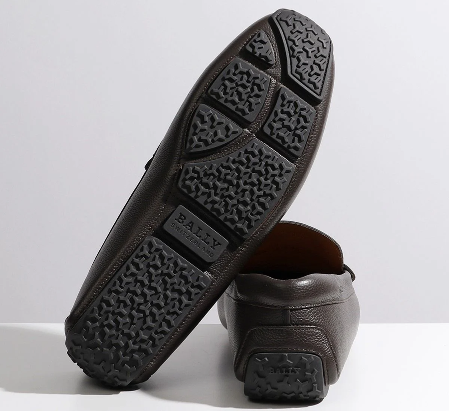 Giày BALLY Black Leather Driver Moccasins 6227955 - Ảnh 3