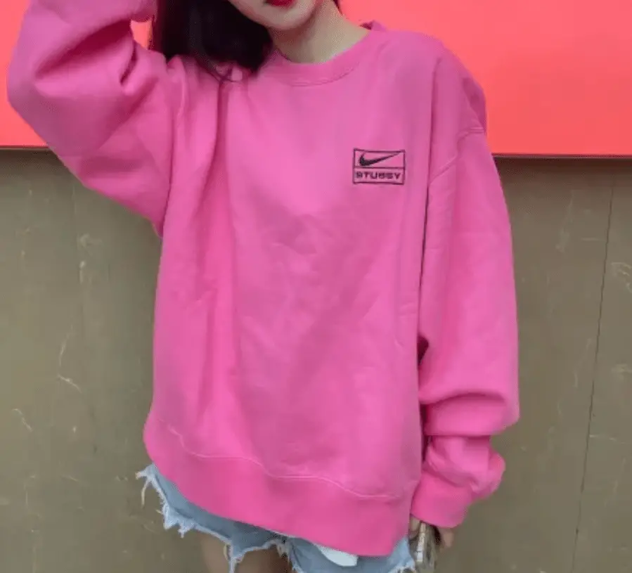 Áo Nike Fleece Crew x Stussy Sweater 'Pink' DO5311-670 - Ảnh 3
