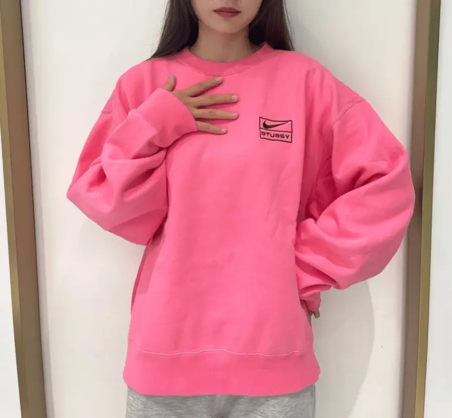 Áo Nike Fleece Crew x Stussy Sweater 'Pink' DO5311-670 - Ảnh 4