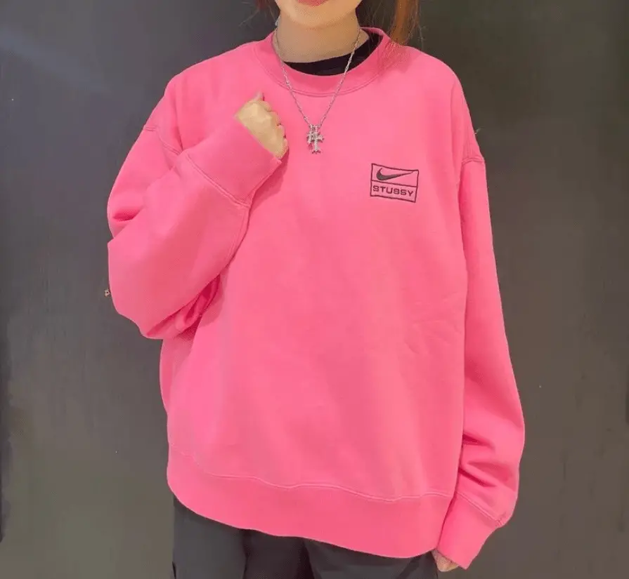 Alternative view of Áo Nike Fleece Crew x Stussy Sweater 'Pink' DO5311-670
