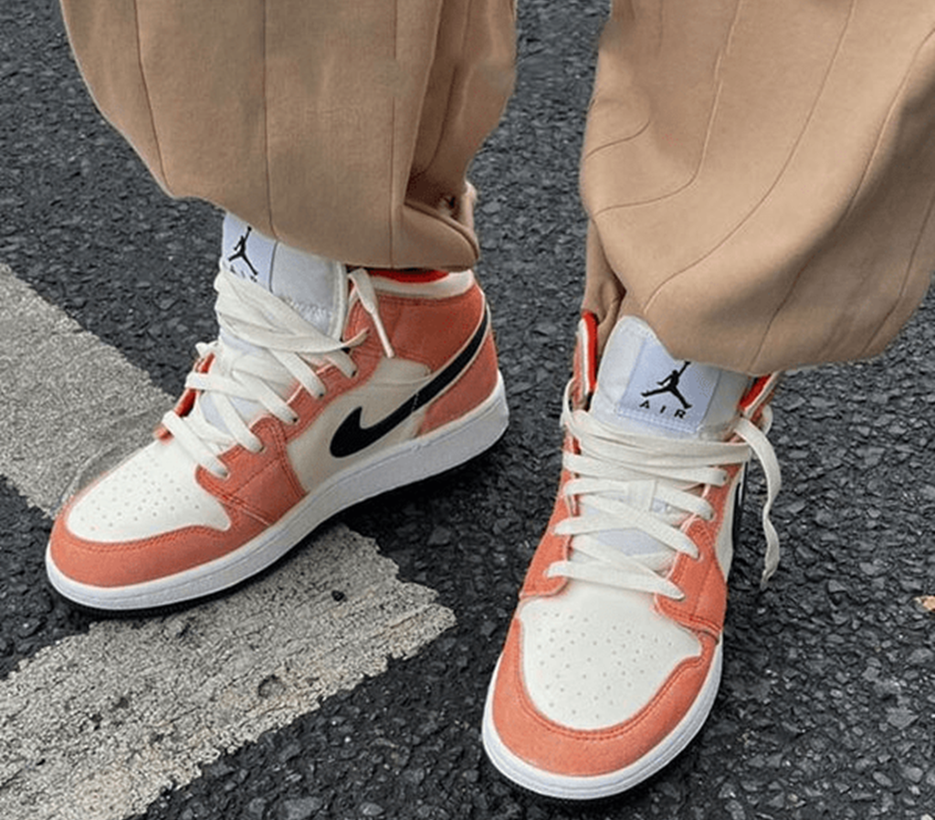 Giày Nike Air Jordan 1 Mid SE 'Orange Suede' DV1336-800 - Ảnh 5