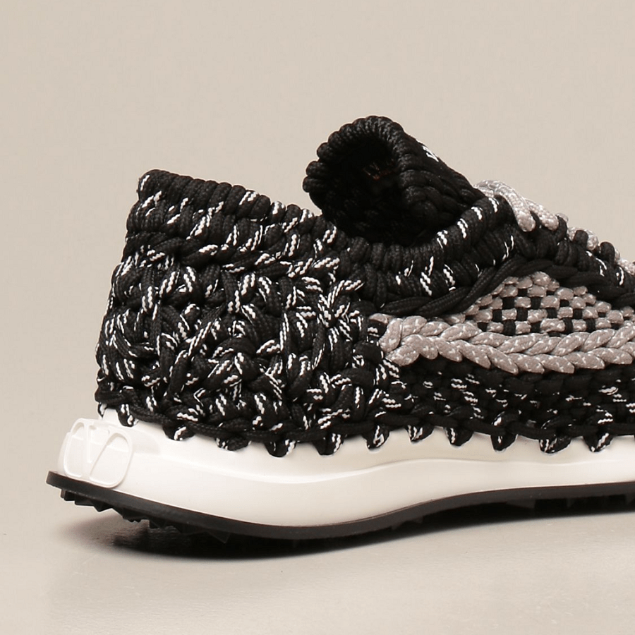 Giày Valentino Crochet Sneakers 'Black' VY0S0E41ZXB388 - Ảnh 4