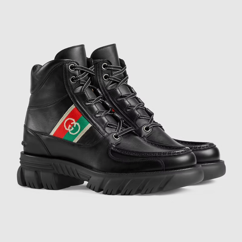 Giày Gucci Ankle Boot With Interlocking G Black 663368-DTNE0-1080 - Ảnh 4