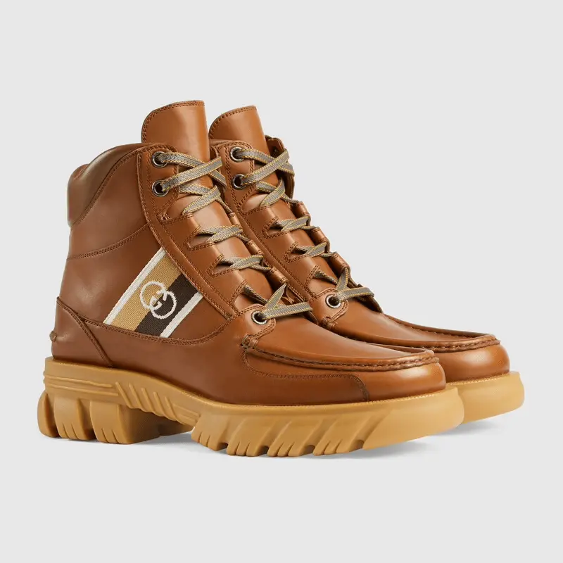 Alternative view of Giày Gucci Men's Ankle Boot With Interlocking G Cuir Leather 663368-DTNE0-2560