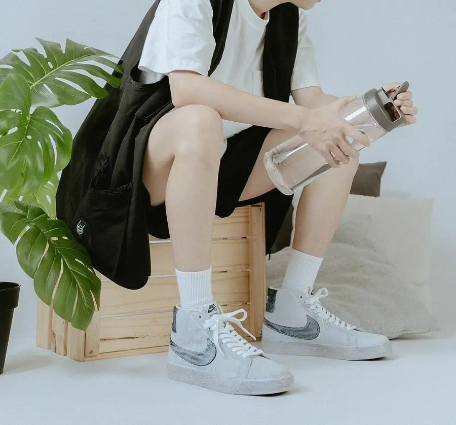 Giày Nike SB Blazer Mid 'Faded' Grey Black DA1839-002 - Ảnh 6