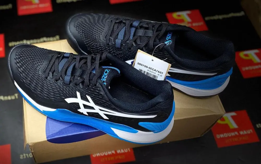 Giày Asics Tennis Gel Resolution 9 'Black White' 1041A330-001 - Ảnh 8