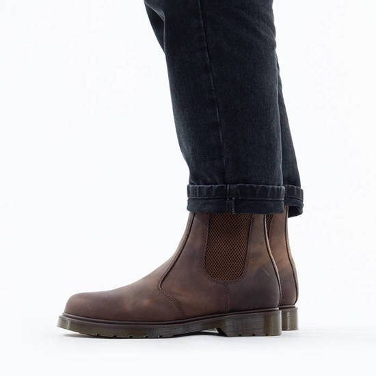 Giày Dr. Martens 2976 Brown Crazy Horse Leather Chelsea Boots 11853201 - Ảnh 4