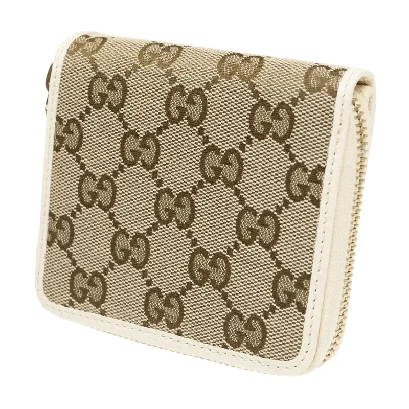 Ví Gucci Leather Folding Long Logo Outlet 'Vanila' 346056 KY9LG 9780 - Ảnh 3