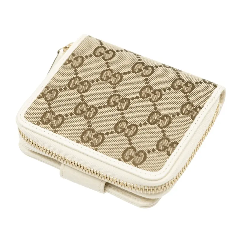 Ví Gucci Leather Folding Long Logo Outlet 'Vanila' 346056 KY9LG 9780 - Ảnh 4