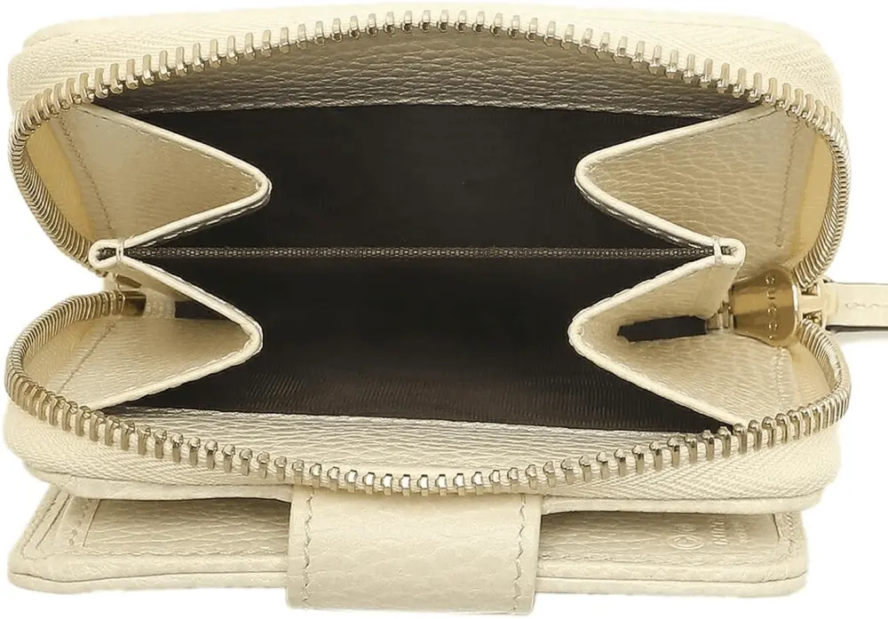 Ví Gucci Leather Folding Long Logo Outlet 'Vanila' 346056 KY9LG 9780 - Ảnh 5