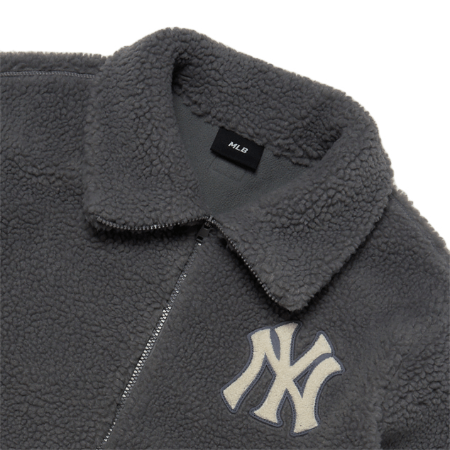 Áo MLB Basic Stand Neck Dumble Fleece Jumper 3AJPF0316-50GRD - Ảnh 2