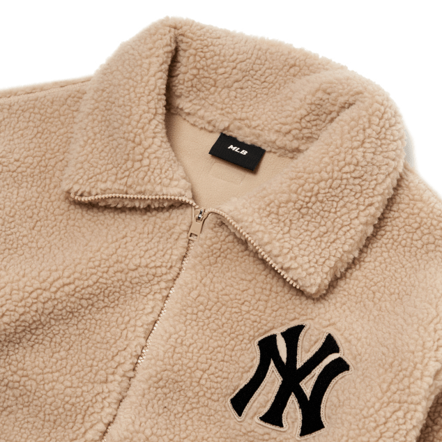 Áo MLB Basic Stand Neck Dumble Fleece Jumper NY Yankees 3AJPF0316-50SAS - Ảnh 2
