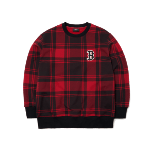 Áo MLB Check Front Overfit Sweatshirt Boston Red Sox 3AMTC2114-43RDD