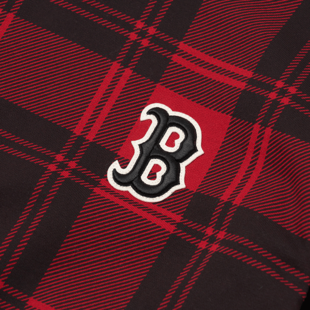 Áo MLB Check Front Overfit Sweatshirt Boston Red Sox 3AMTC2114-43RDD - Ảnh 2
