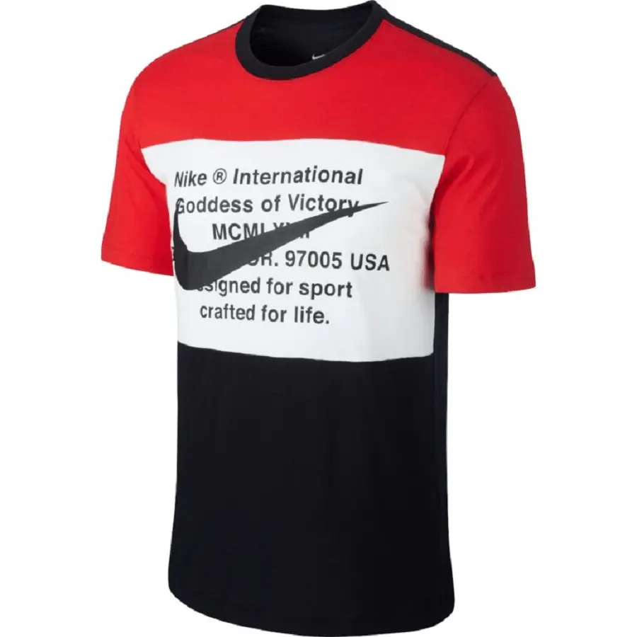 Áo Nike Sportswear Swoosh Shortsleeve Shirt ‘BlackRedWhite’ CU9736-010