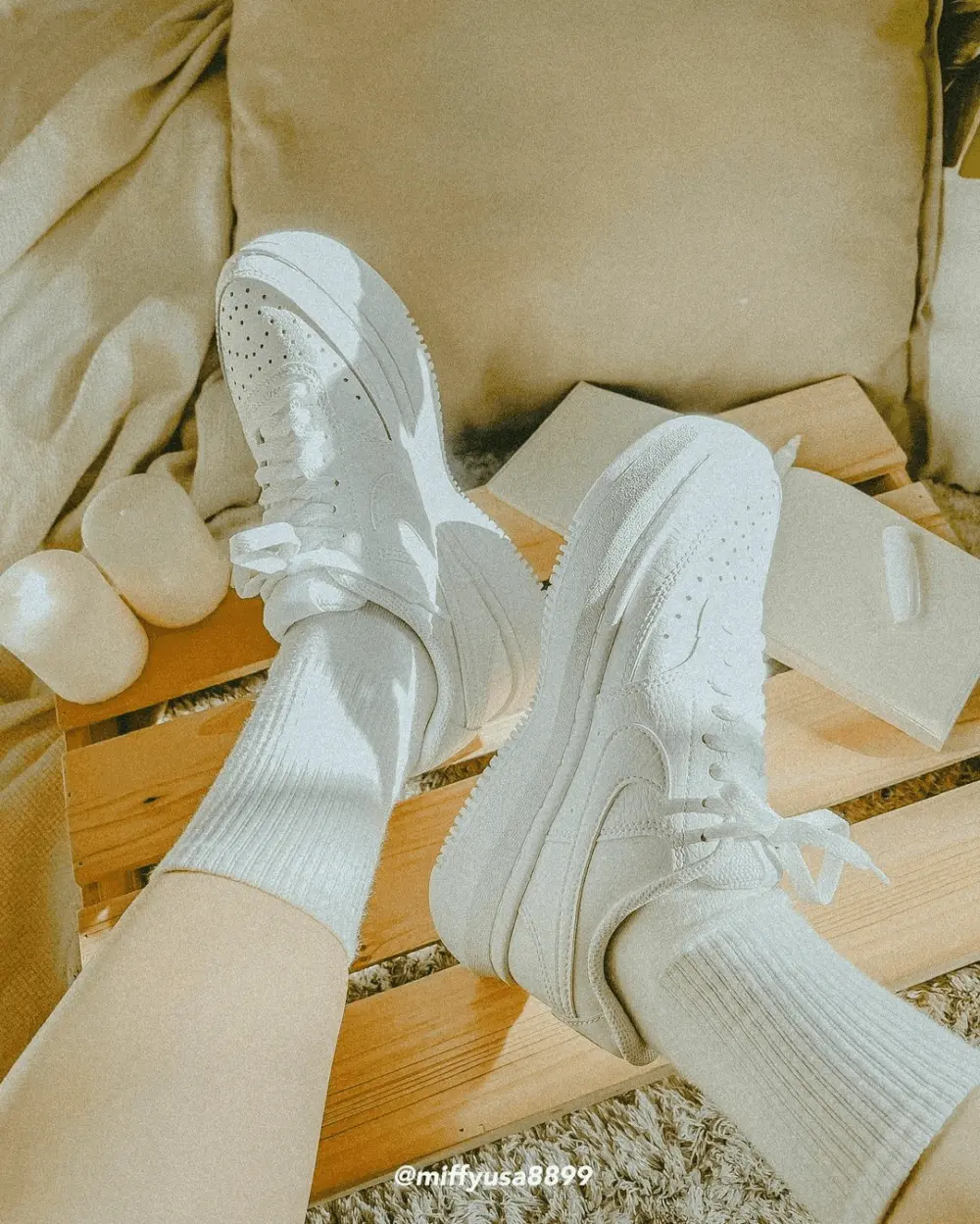 Giày Nike Court Vision Alta 'Triple White' DM0113-100 - Ảnh 4