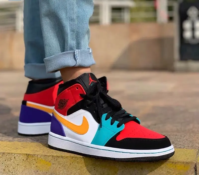 Giày Nike Air Jordan 1 Mid Bred Multi-Color 554724-125 - Ảnh 5
