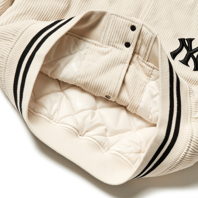 Áo MLB Bomber Basic Padded Corduroy Jumper NY Yankees 3AJP02016-50CRS - Ảnh 7