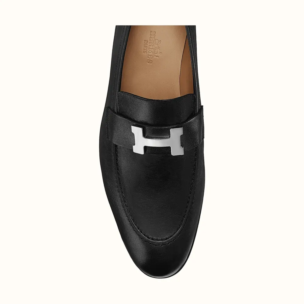 Giày Hermes Wmns Paris Loafers Black Silver HR20210208 - Ảnh 4
