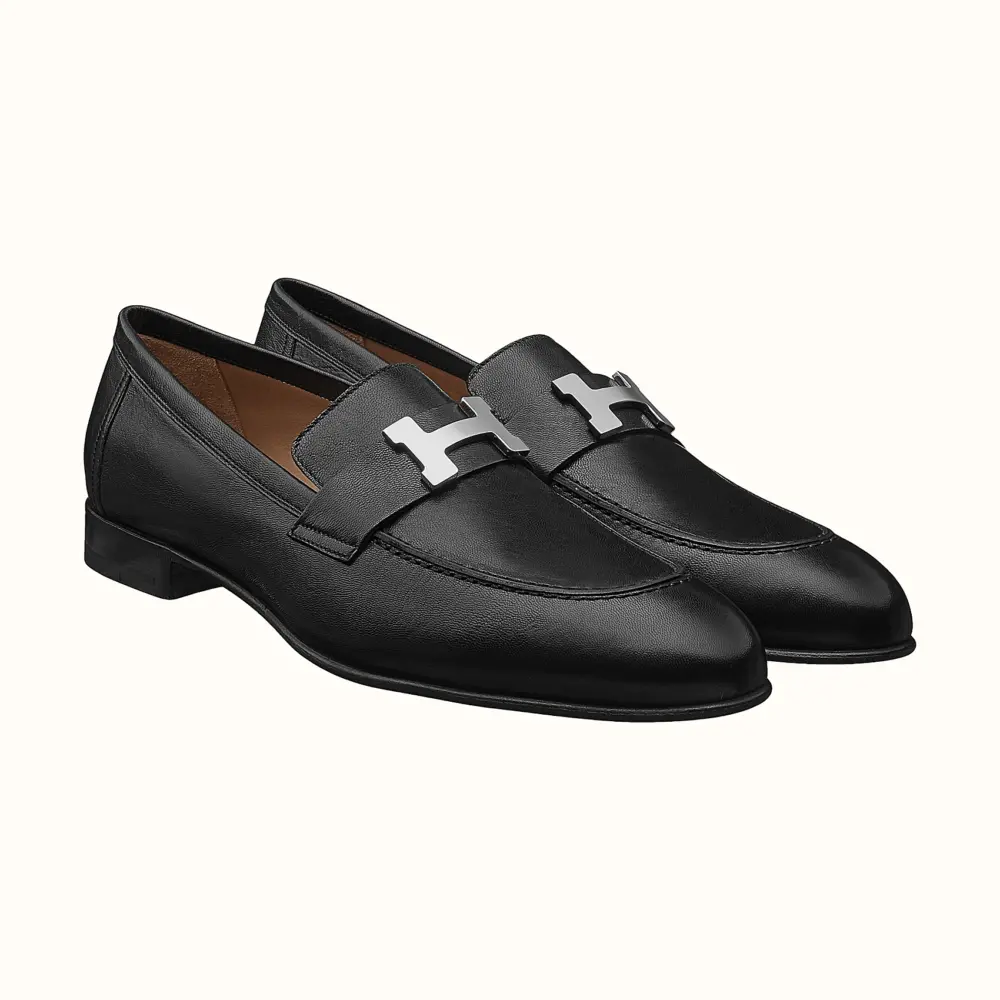 Giày Hermes Wmns Paris Loafers Black Silver HR20210208 - Ảnh 2