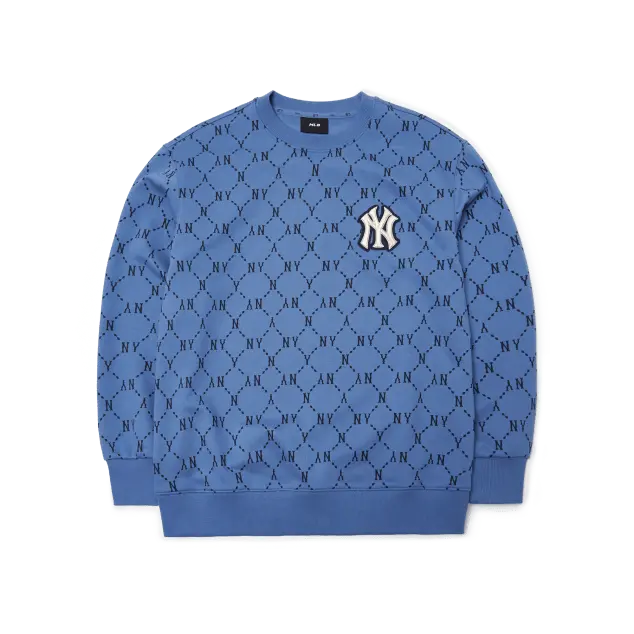 Áo MLB Monogram Diamond New York Yankees 'Blue' 3AMTM0314-50BLD