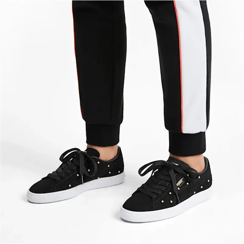 Alternative view of Giày Puma Suede Pearl Studs Wmns 'Black Puma Team Gold' 369934-01