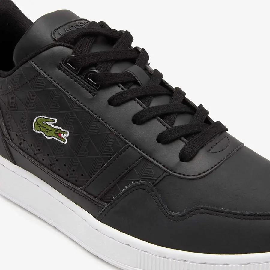 Giày Lacoste T-Clip Leather Trainers 'Black White' 44SMA0094-312 - Ảnh 3