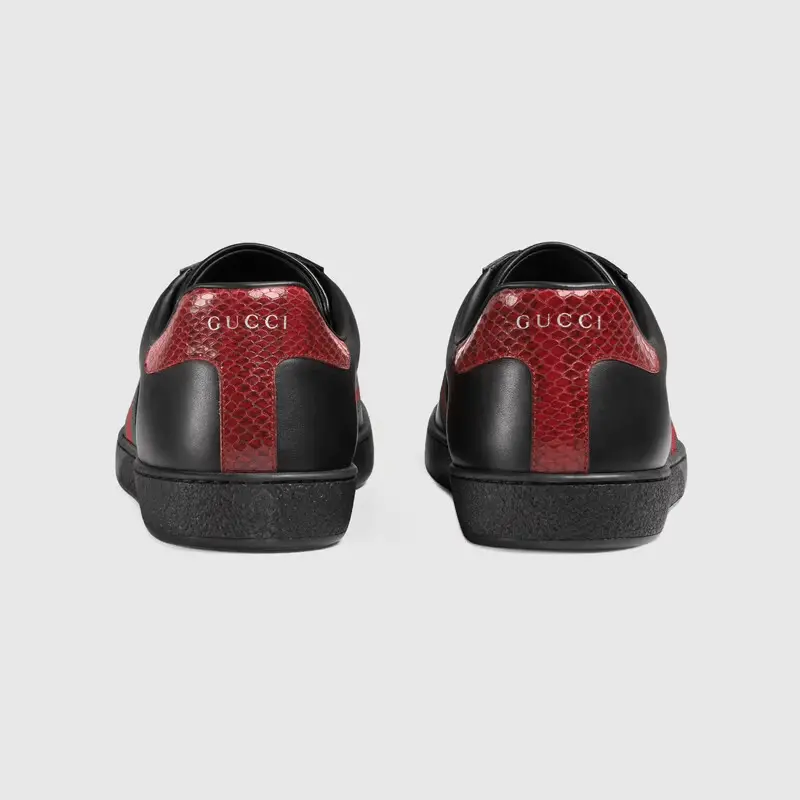 Giày Gucci Men's Ace Leather sneaker 386750-02JR0-1078 - Ảnh 4
