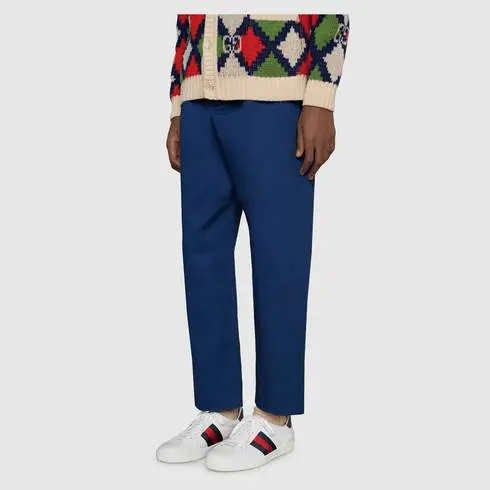 Giày Gucci Ace Leather 'White Blue' 386750-02JR0-9072 - Ảnh 4