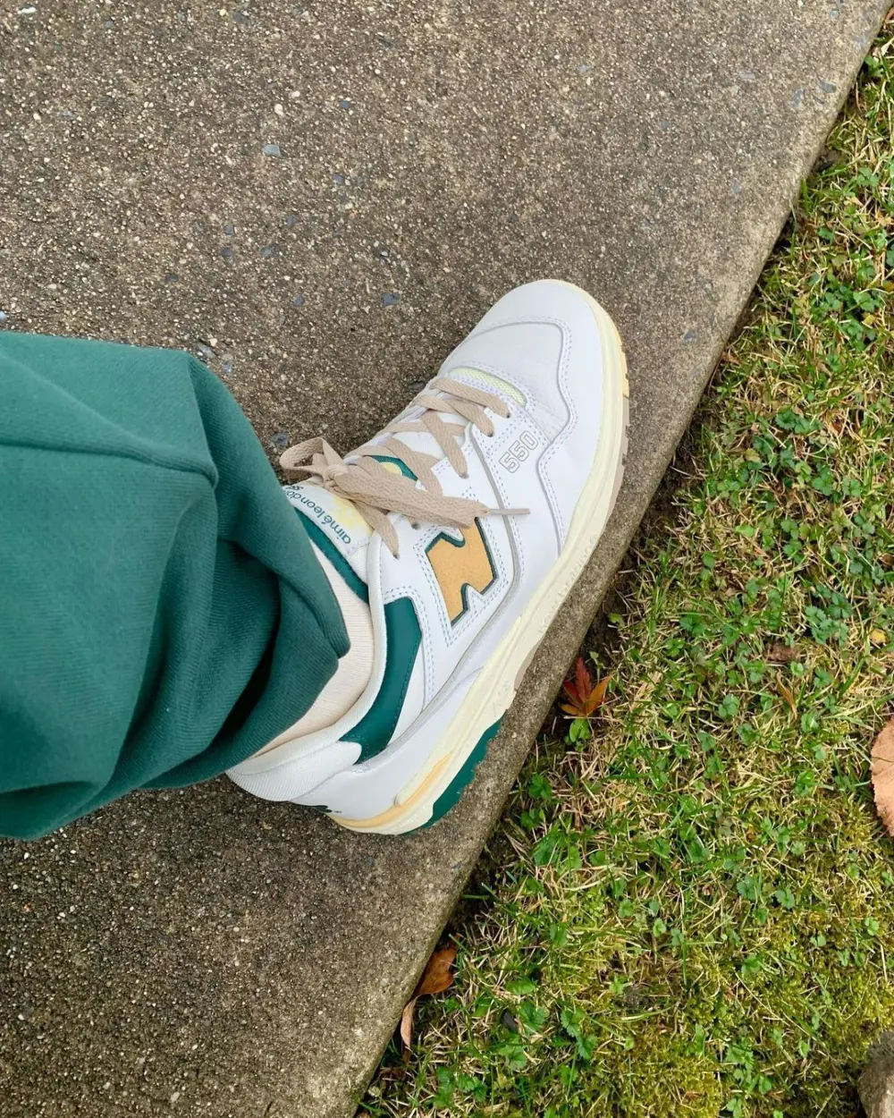 Giày New Balance Aimé Leon Dore x 550 'Green Yellow' BB550A2 - Ảnh 6