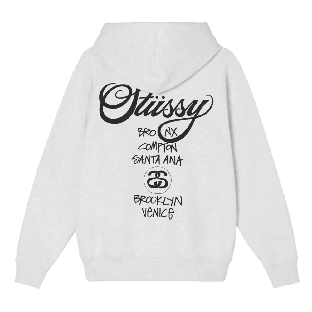 Alternative view of Áo Stussy World Tour Hoodie 'Grey'