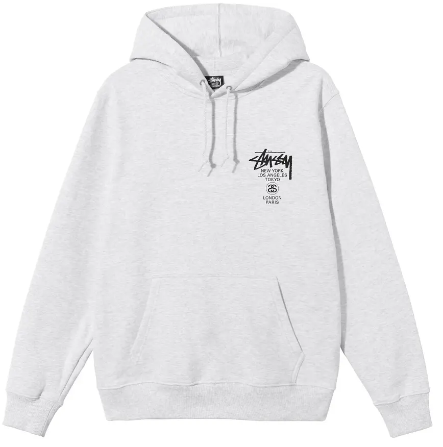 Áo Stussy World Tour Hoodie 'Grey'