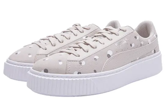 Alternative view of Giày Puma Suede Platform Dots Jr 'Silver Gray' 368991-02