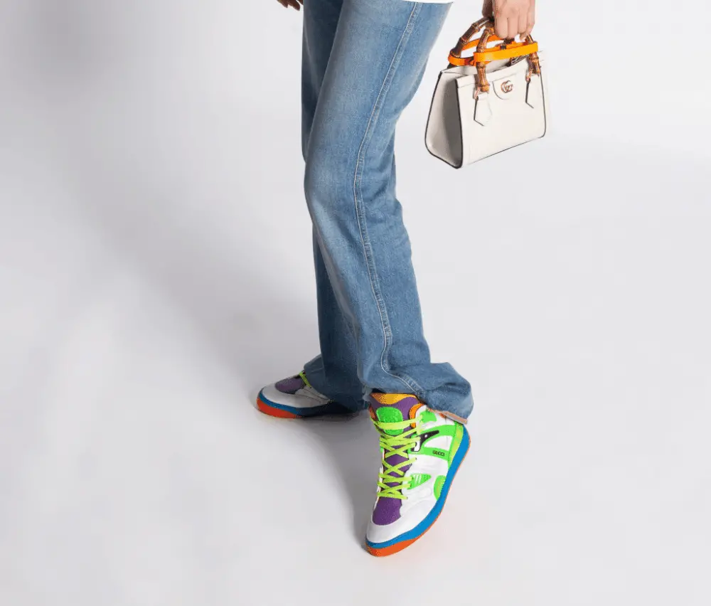 Giày Gucci Basket Sneaker White Green Purple 661310-2SH80-9062 - Ảnh 5