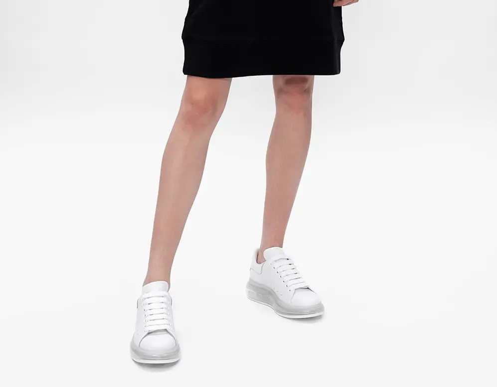 Giày Alexander McQueen Wmns Oversized Sneaker 'Clear Sole - White' 611698-WHX98-9000 - Ảnh 7